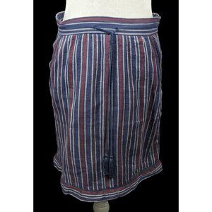 Indie & Cold San Sebastian Retro Bohemian Red And Blue Striped Skirt Size Small